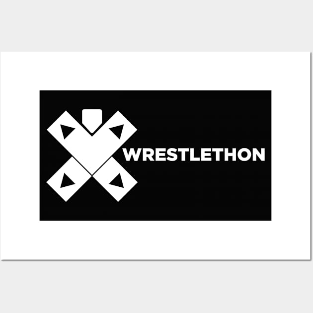 Wrestlethon Logo Script - White logo Wall Art by Wrestlethon